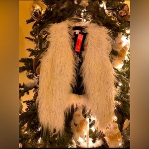 Furry white ivory vest sz XS adult or M/L kids